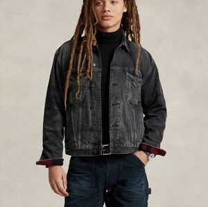 NWT Polo Ralph Lauren Men's Multi Reversible Denim-Flannel Trucker Jacket Sz M